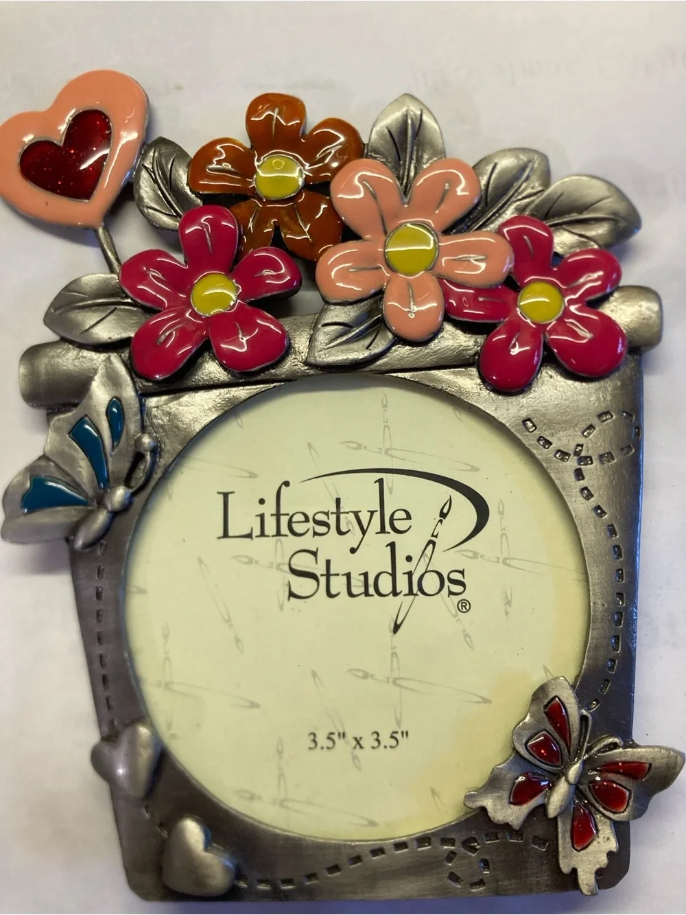Pink and Red Floral Picture Frame-set of two for 3.5” photo